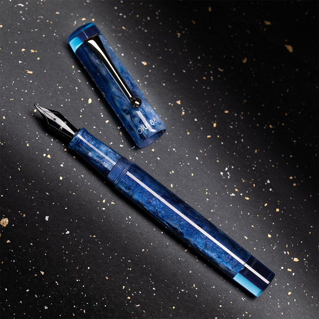 Opus 88 Demonstrator Eye Dropper Fountain Pen Sapphire