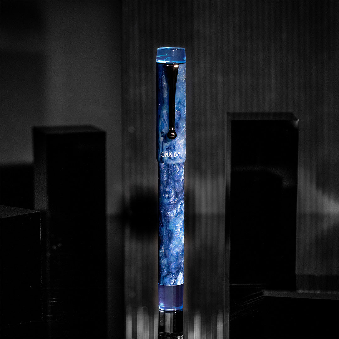 Opus 88 Demonstrator Eye Dropper Fountain Pen Sapphire