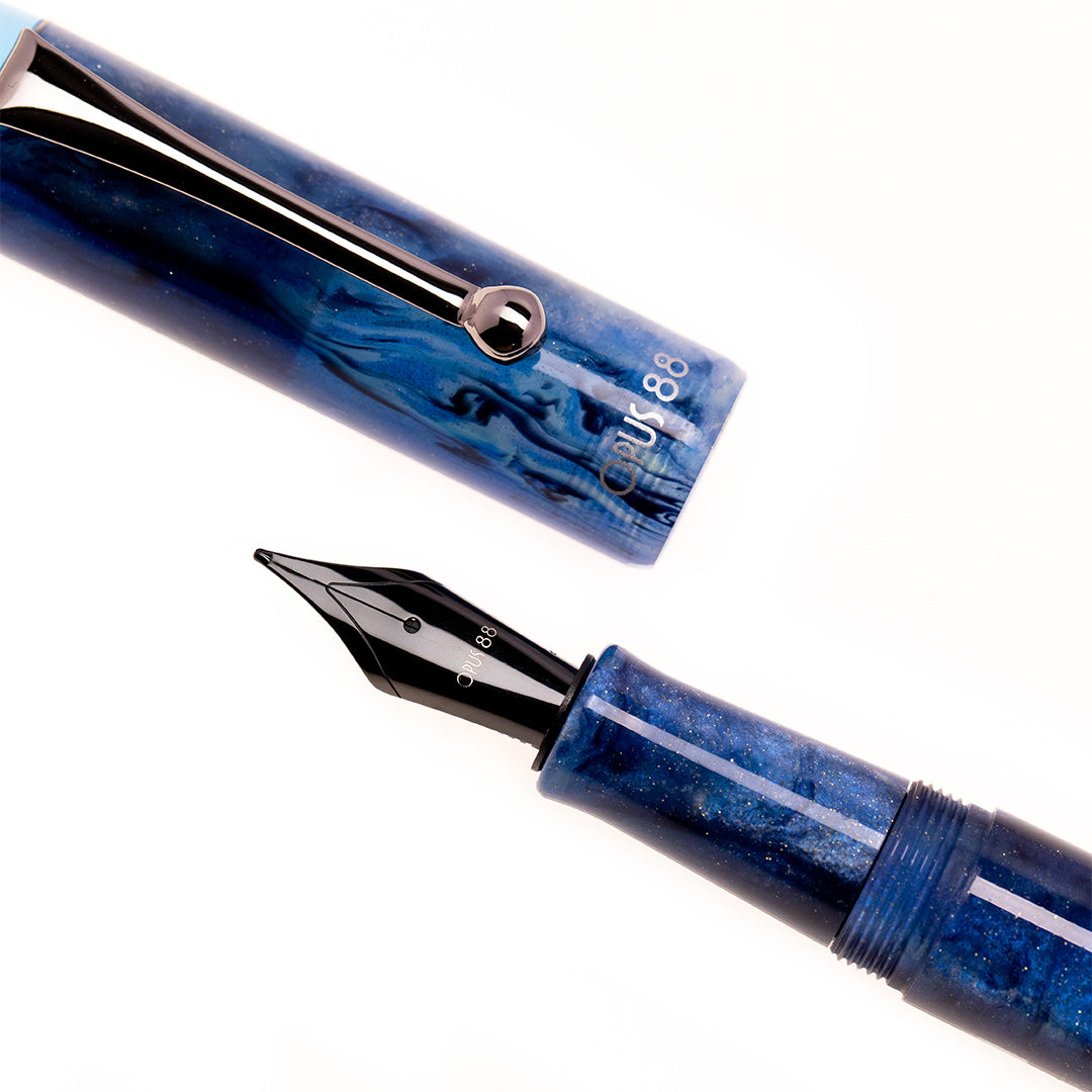 Opus 88 Demonstrator Eye Dropper Fountain Pen Sapphire