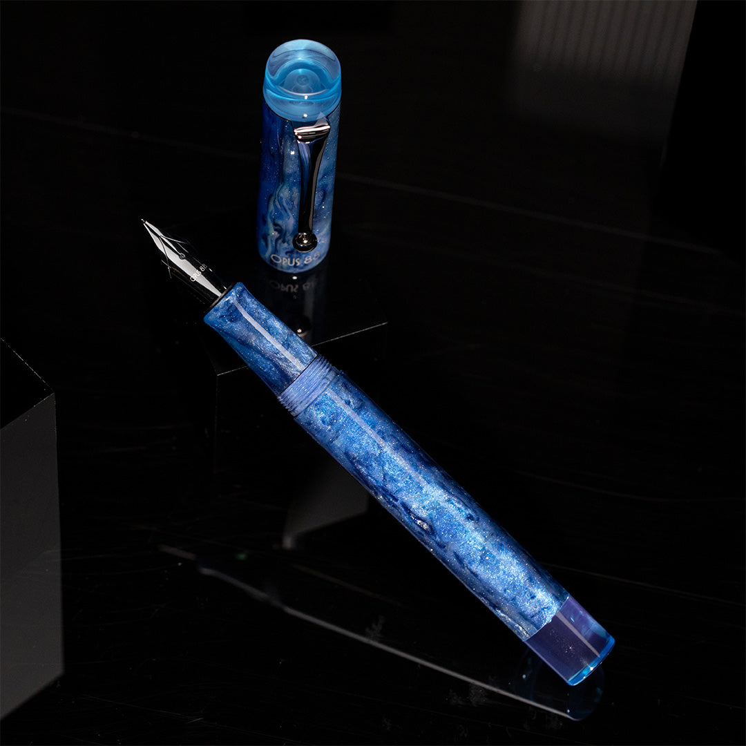 Opus 88 Demonstrator Eye Dropper Fountain Pen Sapphire