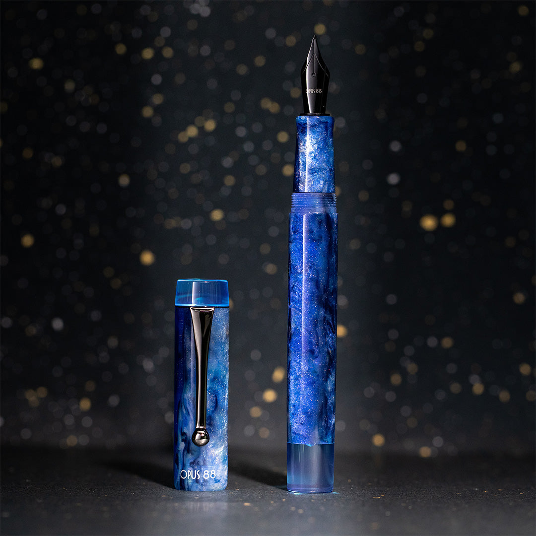 Opus 88 Demonstrator Eye Dropper Fountain Pen Sapphire