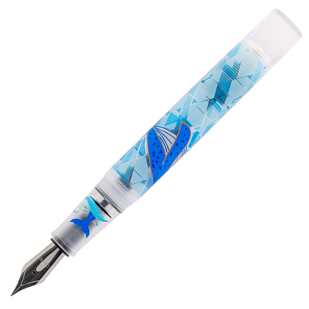 Opus 88 Demonstrator Eye Dropper Fountain Pen Limited Edition Ocean Blue Whale