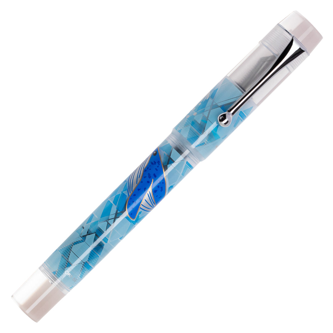 Opus 88 Demonstrator Eye Dropper Fountain Pen Limited Edition Ocean Blue Whale