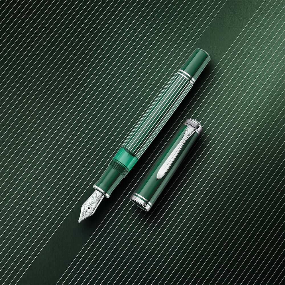 Pelikan Souveran M815 Special Edition Fountain Pen Metal Striped Green