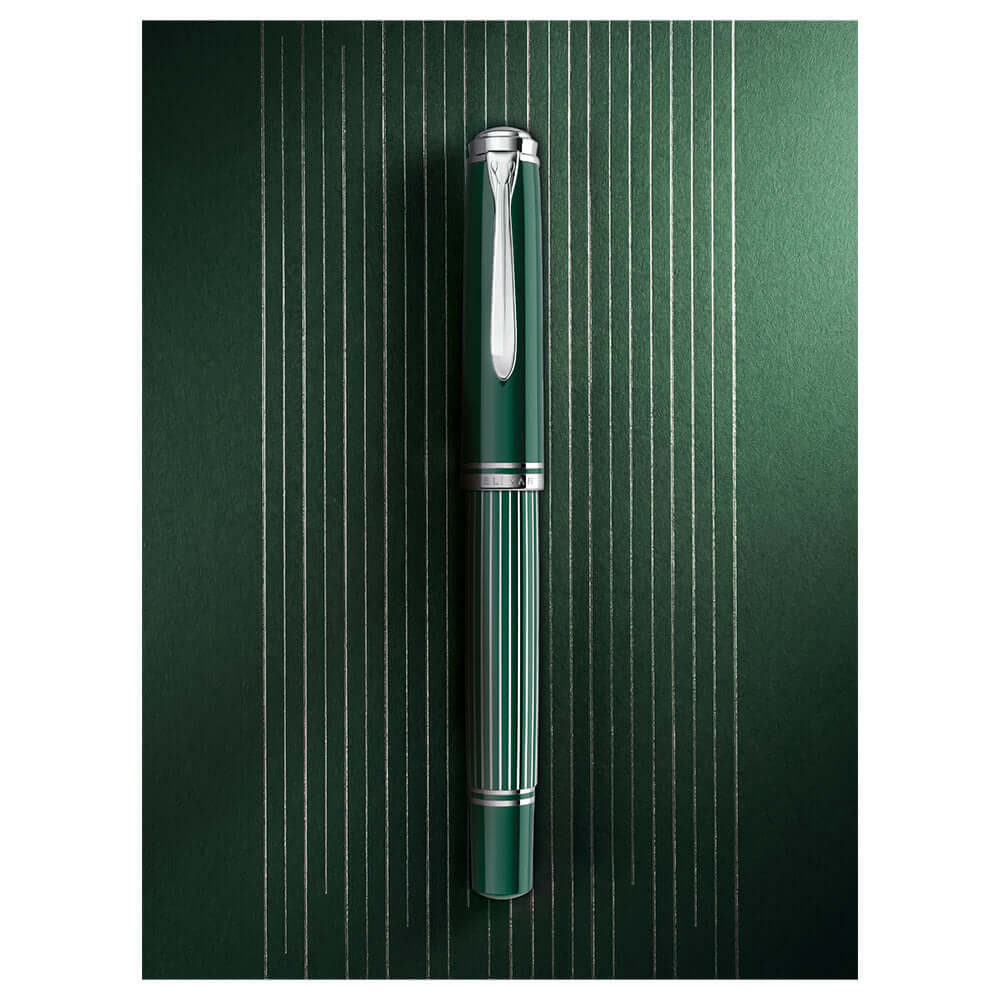 Pelikan Souveran M815 Special Edition Fountain Pen Metal Striped Green