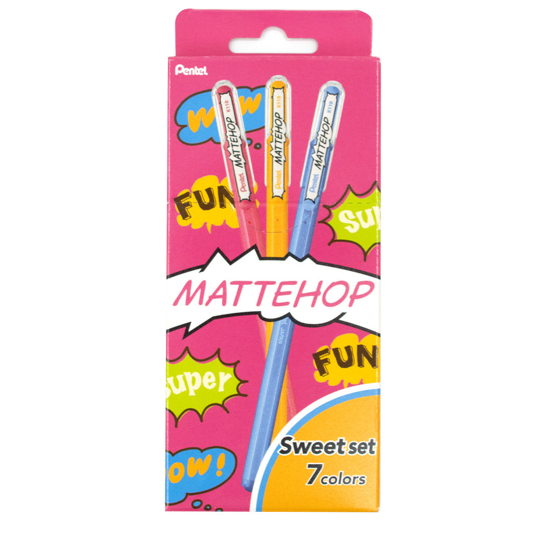 Pentel Mattehop Gel Pen Sweet Colours Set of 7
