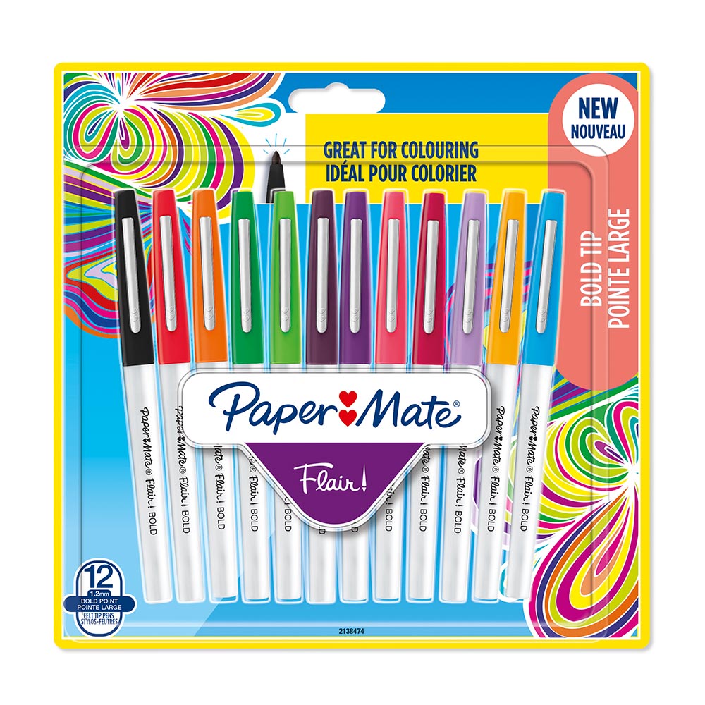 Paper Mate Flair Pen 1.2mm Assorted Set of 12