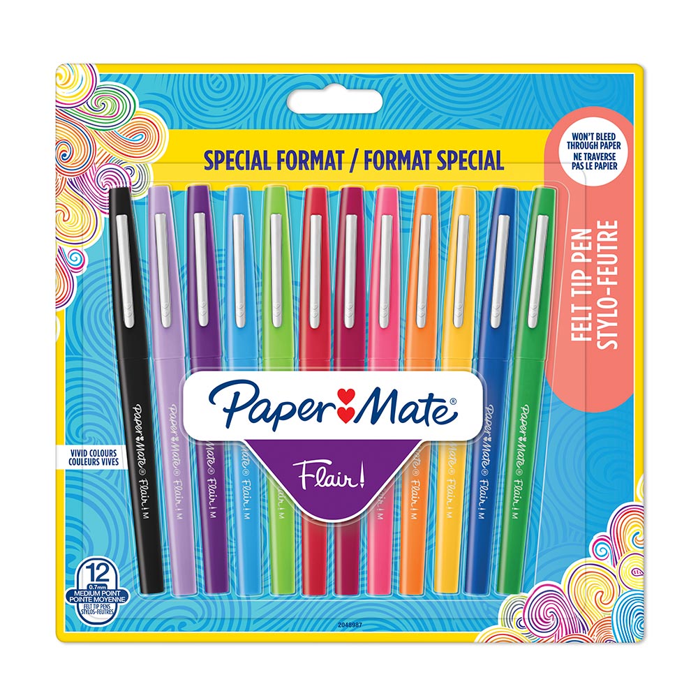 Paper Mate Flair Pen 0.7mm Assorted Set of 12