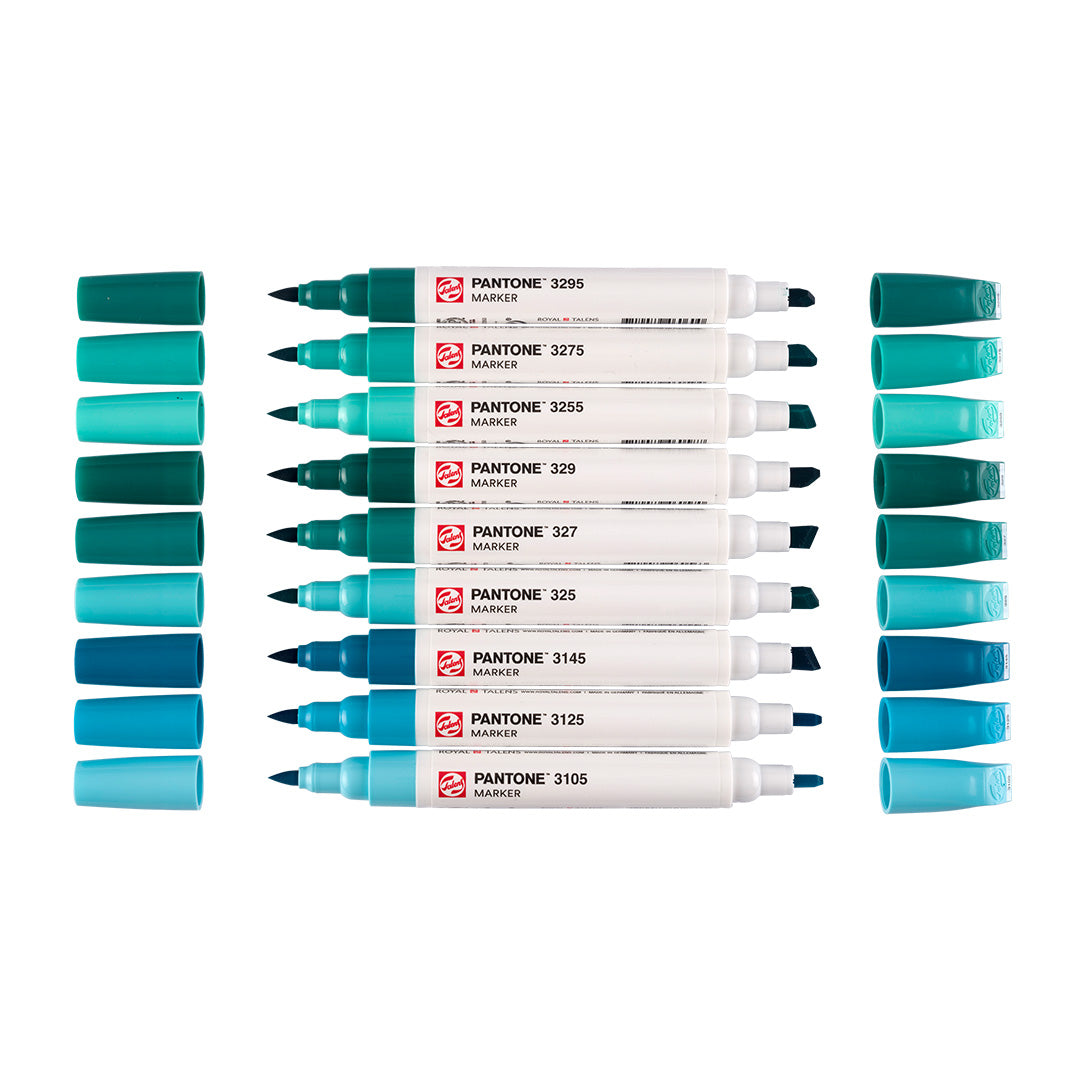 Talens Pantone Water Based Marker Set Of 9 Blue Green