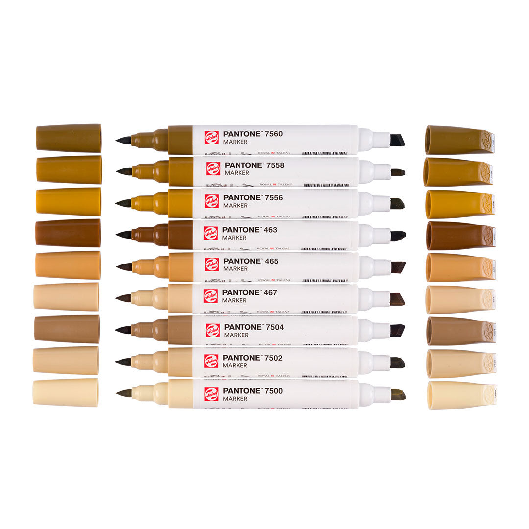 Talens Pantone Water Based Marker Set Of 9 Brown