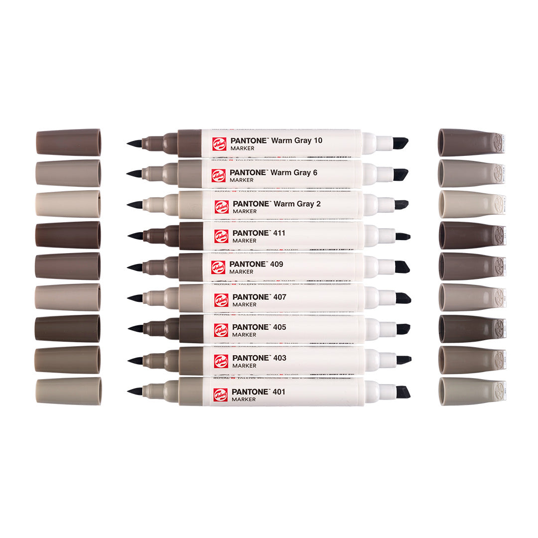 Talens Pantone Water Based Marker Set Of 9 Warm Grey
