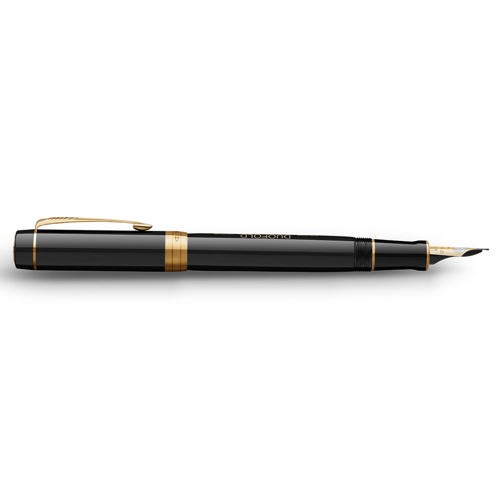 Parker Duofold 135th Anniversary Centennial Fountain Pen Black with Gold Trim by Parker at Cult Pens
