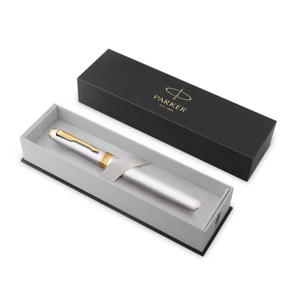 Parker Meridian Rollerball Pen Chrome Lacquer with Gold Trim