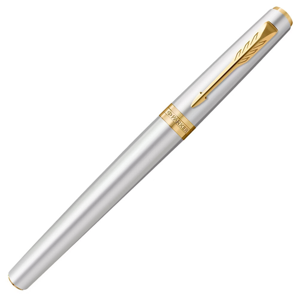 Parker Meridian Rollerball Pen Chrome Lacquer with Gold Trim