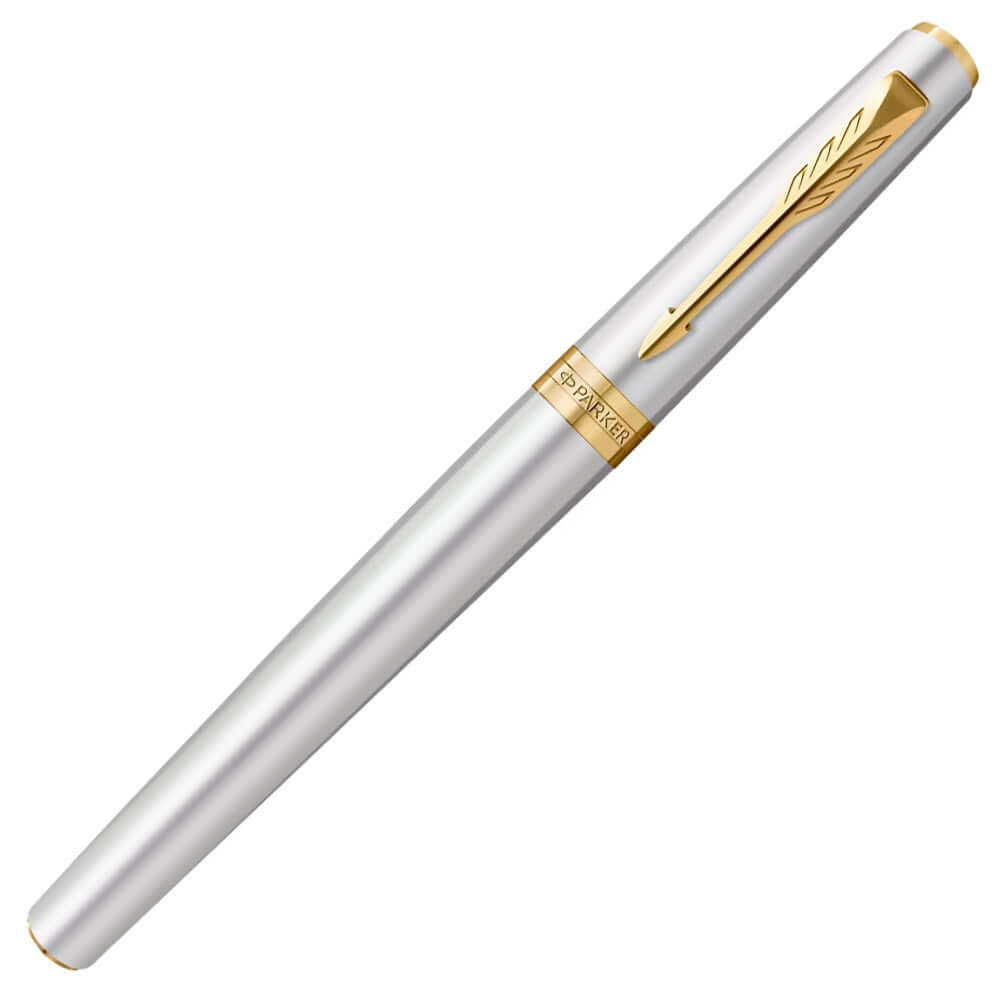 Parker Meridian Rollerball Pen Chrome Lacquer with Gold Trim