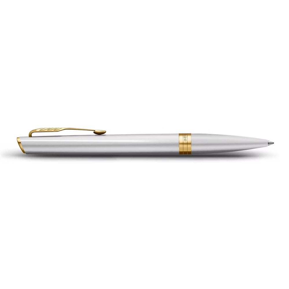 Parker Meridian Ballpoint Pen Chrome Lacquer with Gold Trim
