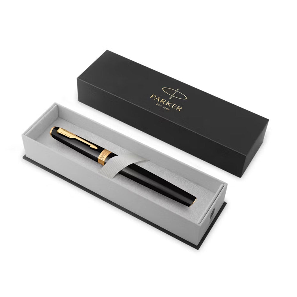Parker Meridian Fountain Pen Black Lacquer with Gold Trim