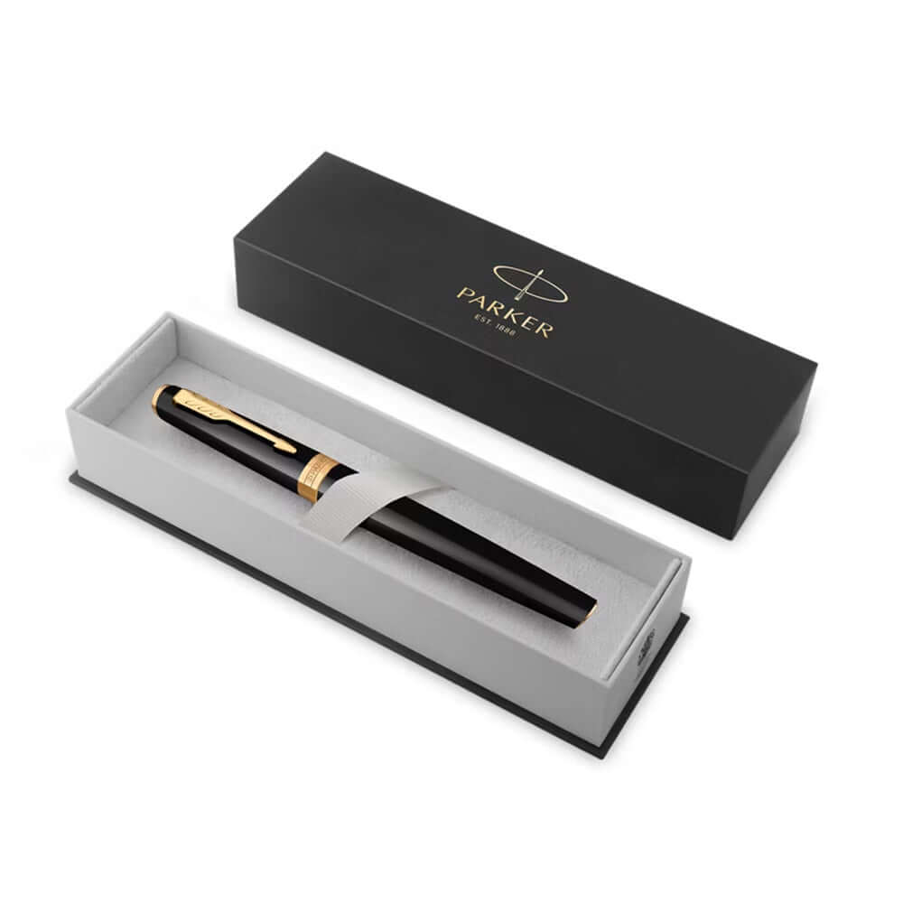 Parker Meridian Fountain Pen Black Lacquer with Gold Trim