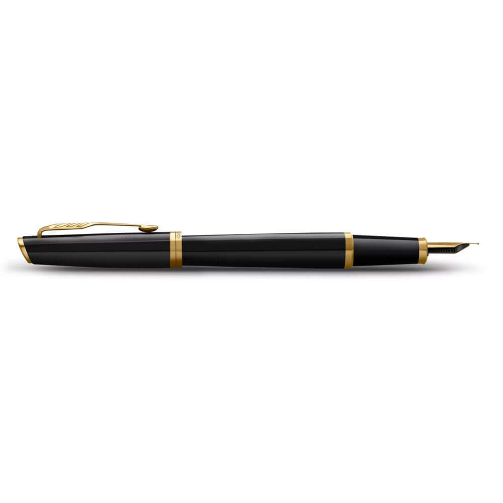 Parker Meridian Fountain Pen Black Lacquer with Gold Trim