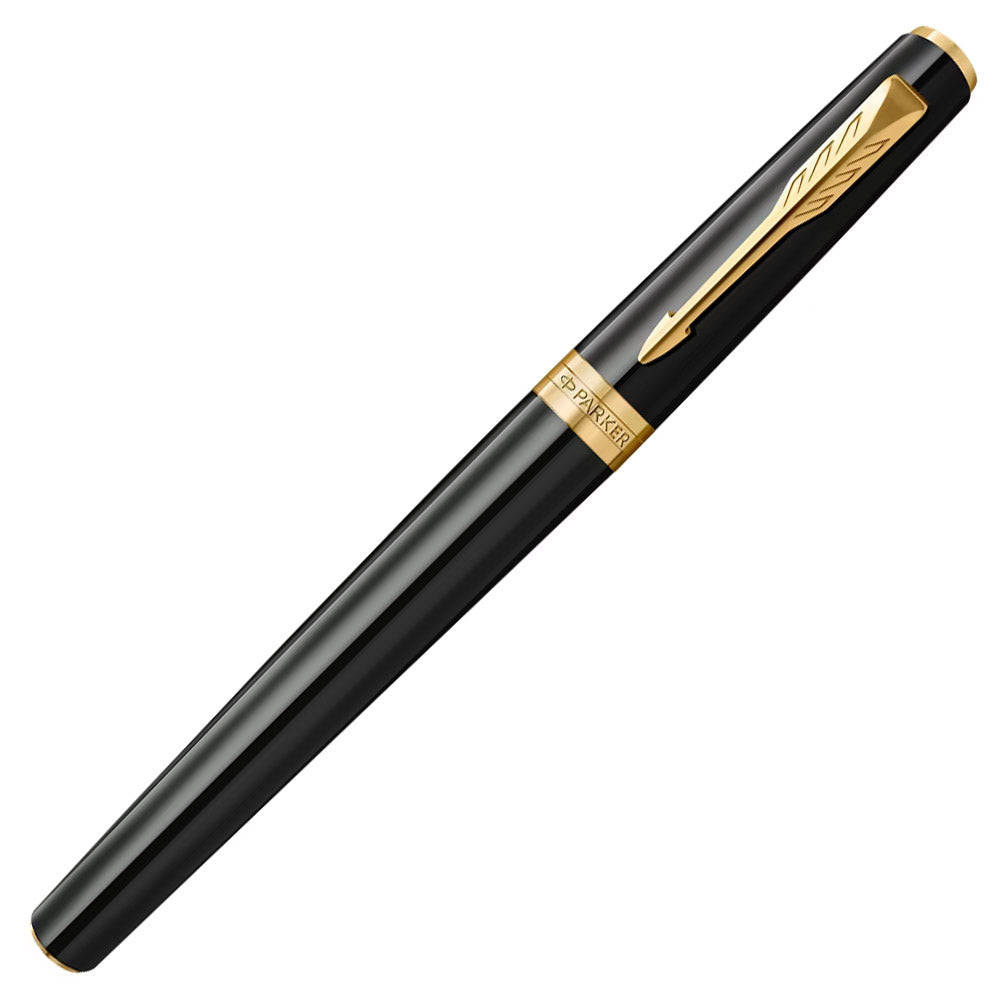 Parker Meridian Fountain Pen Black Lacquer with Gold Trim