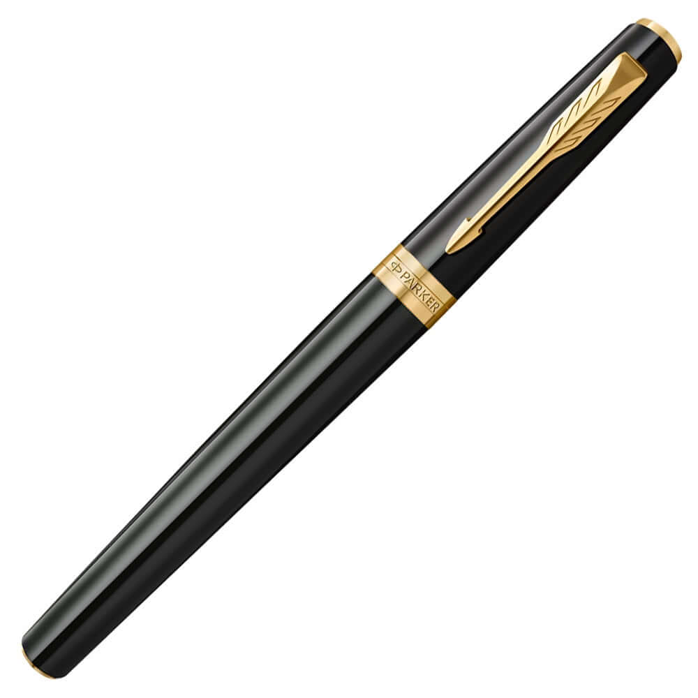 Parker Meridian Fountain Pen Black Lacquer with Gold Trim