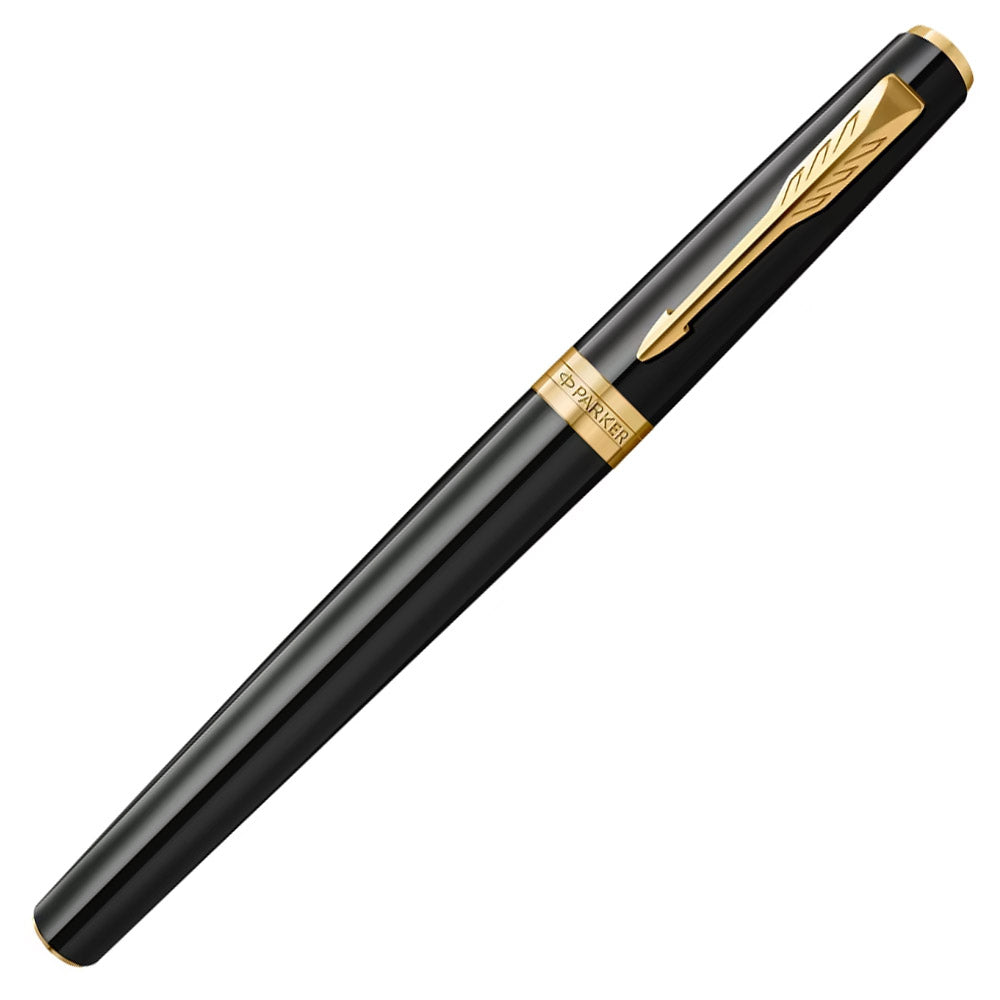 Parker Meridian Rollerball Pen Black Lacquer with Gold Trim
