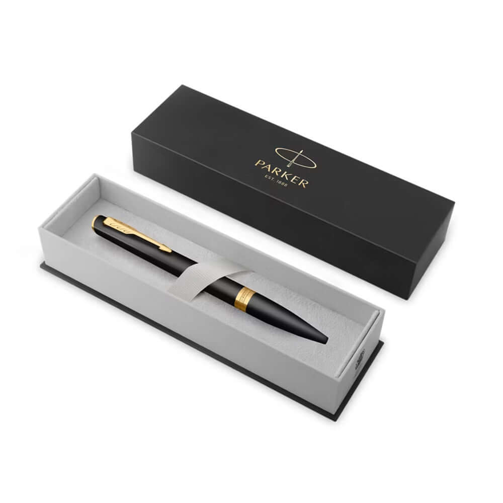 Parker Meridian Ballpoint Pen Black Lacquer with Gold Trim