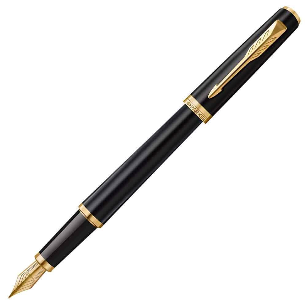 Parker Meridian Fountain Pen Matte Black Lacquer with Gold Trim