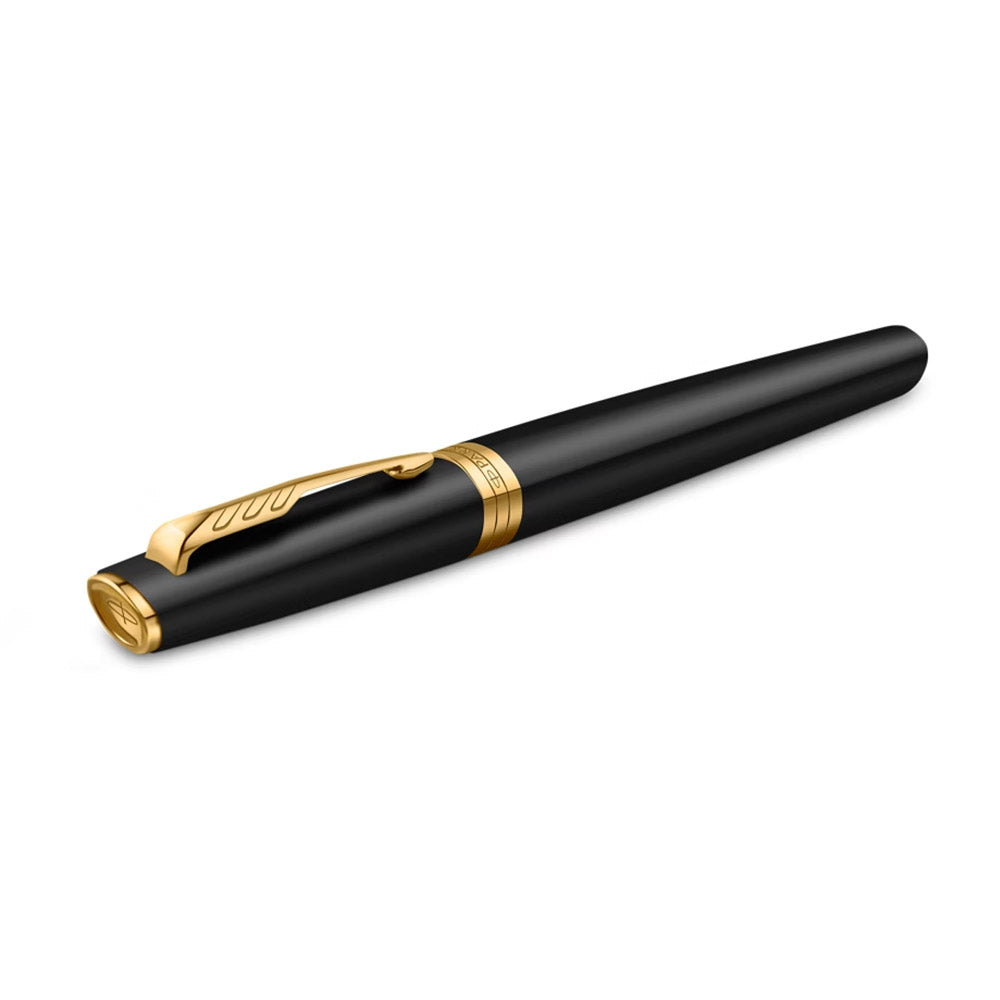 Parker Meridian Fountain Pen Matte Black Lacquer with Gold Trim