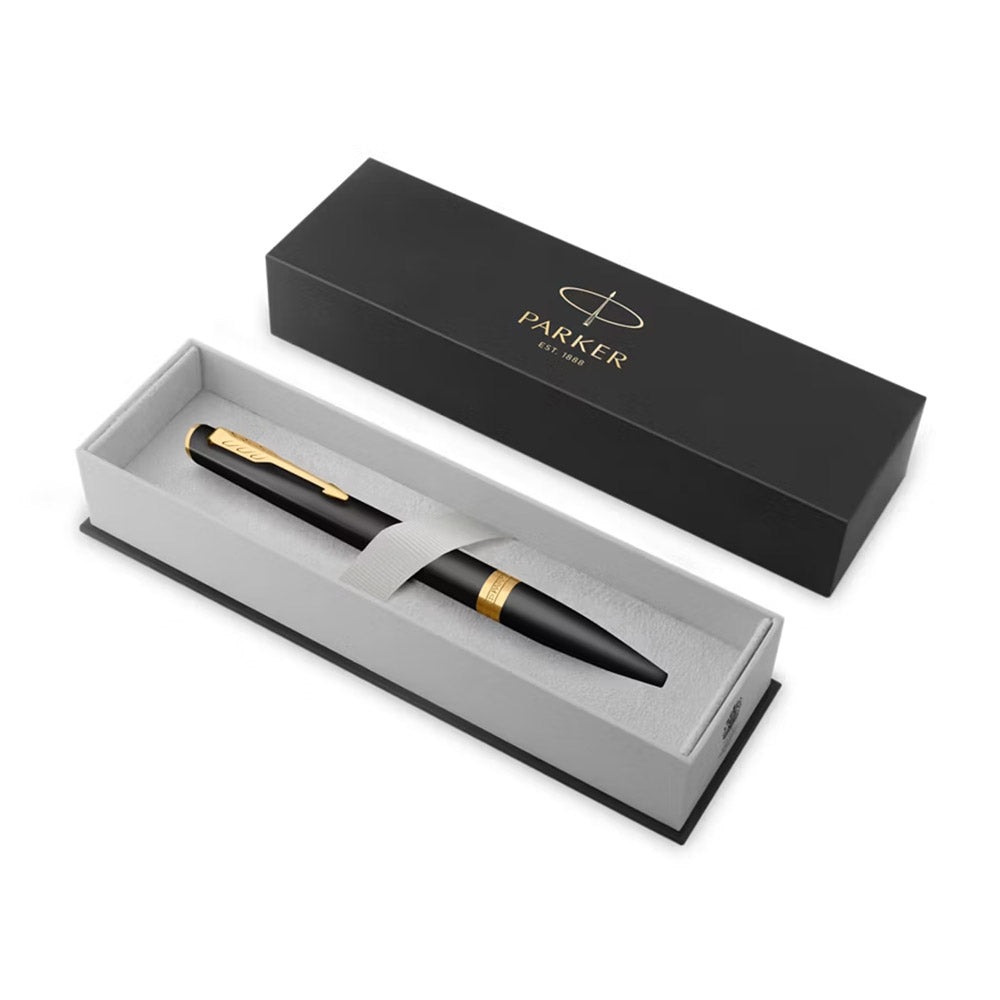 Parker Meridian Ballpoint Pen Matte Black Lacquer with Gold Trim