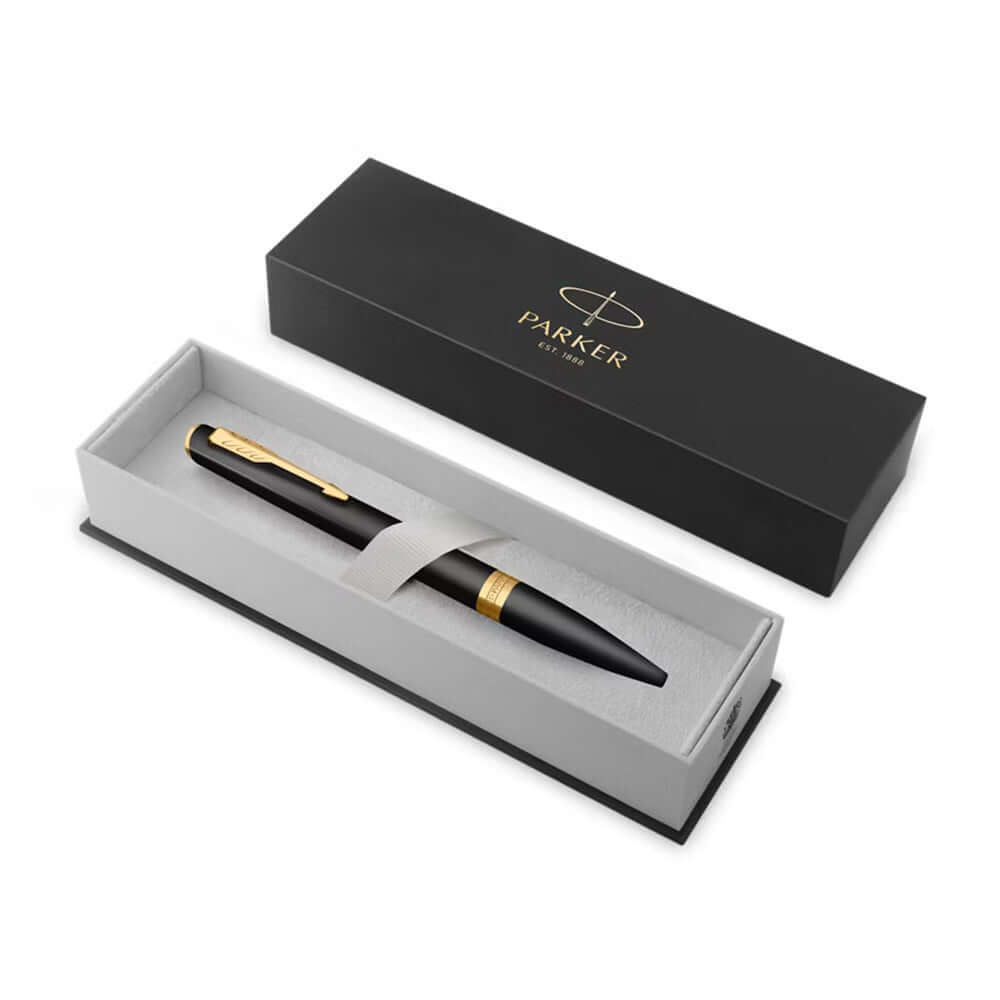 Parker Meridian Ballpoint Pen Matte Black Lacquer with Gold Trim