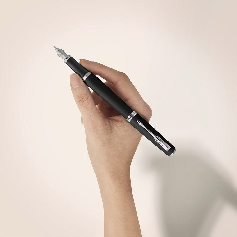 Parker Meridian Fountain Pen Matte Black Lacquer with Chrome Trim