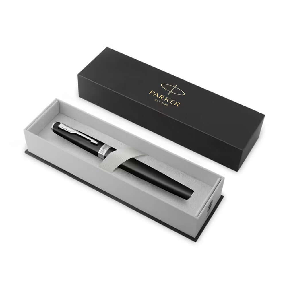 Parker Meridian Rollerball Pen Matte Black Lacquer with Chrome Trim