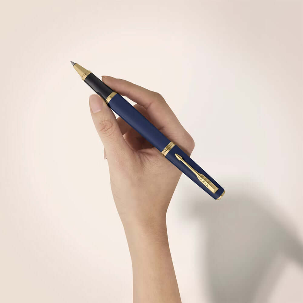 Parker Meridian Rollerball Pen Blue Lacquer with Gold Trim