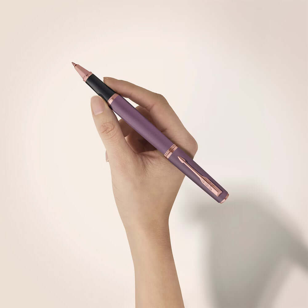 Parker Meridian Rollerball Pen Purple Lacquer with Rose Gold Trim