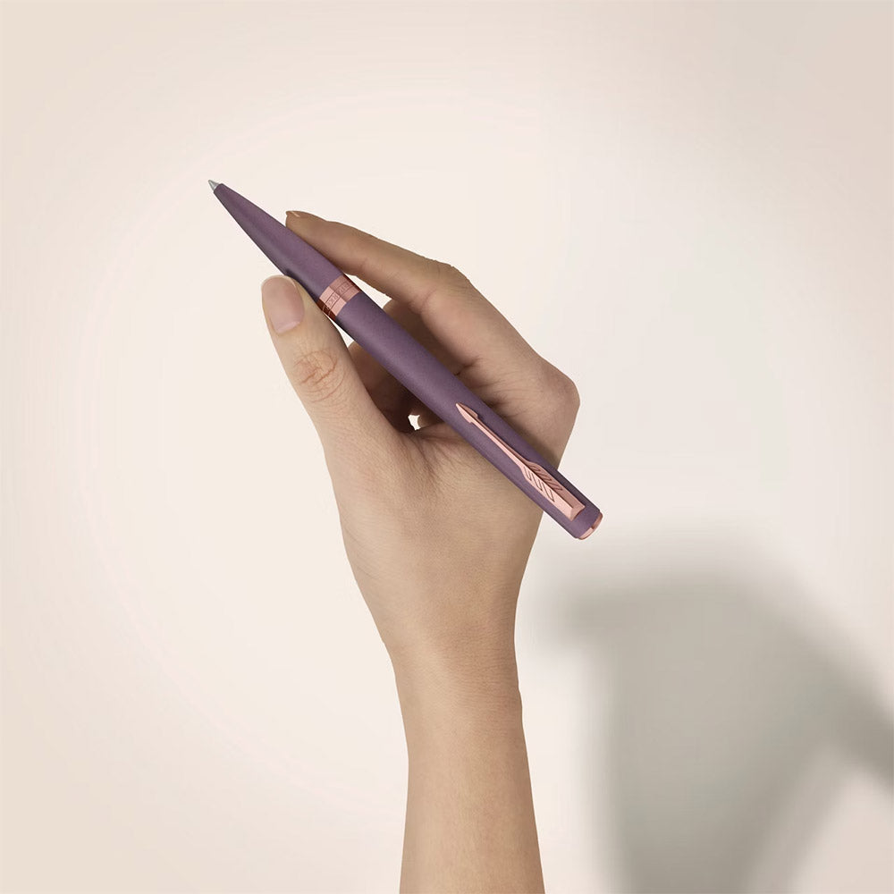 Parker Meridian Ballpoint Pen Purple Lacquer with Rose Gold Trim
