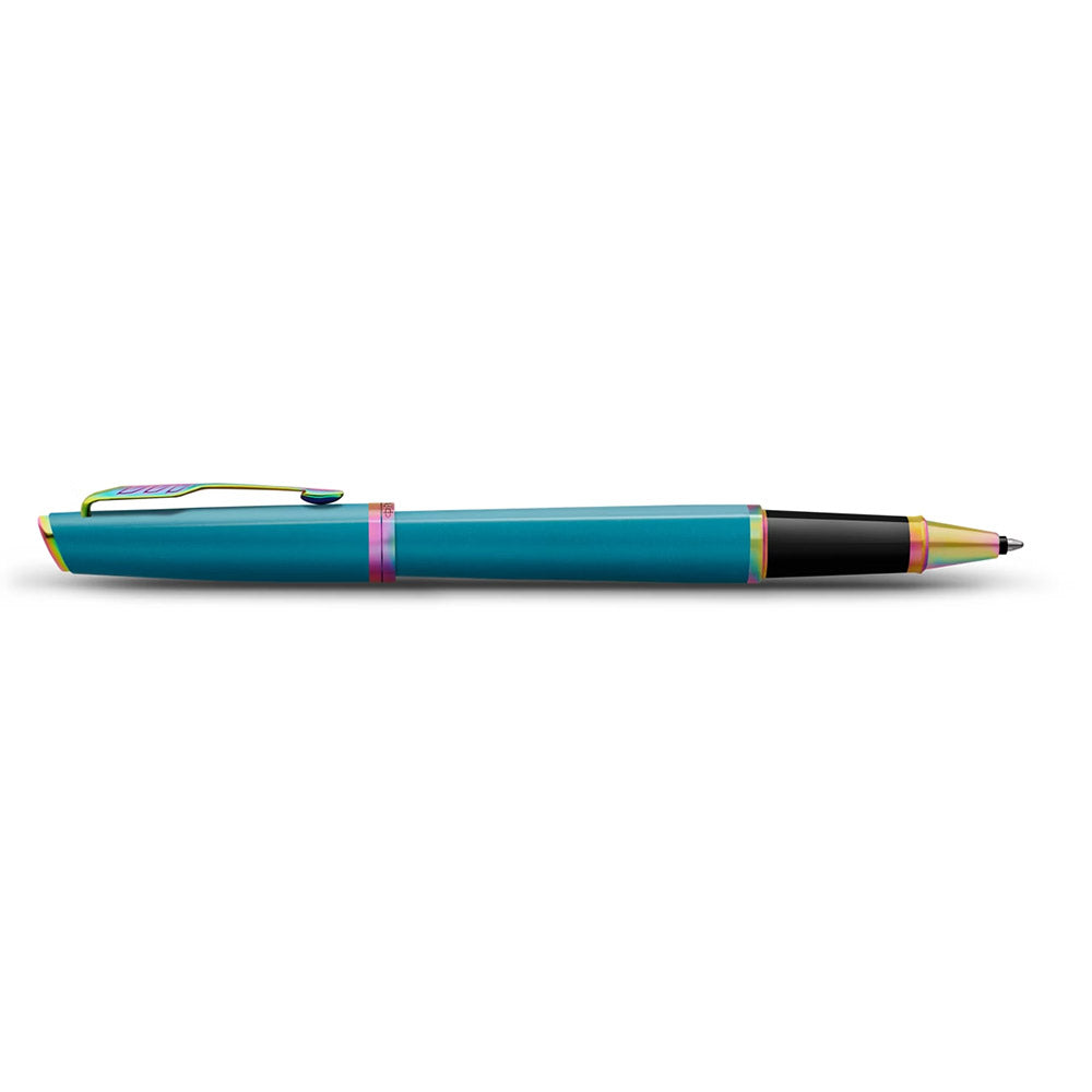 Parker Meridian Rollerball Pen Teal Lacquer with Rainbow Trim