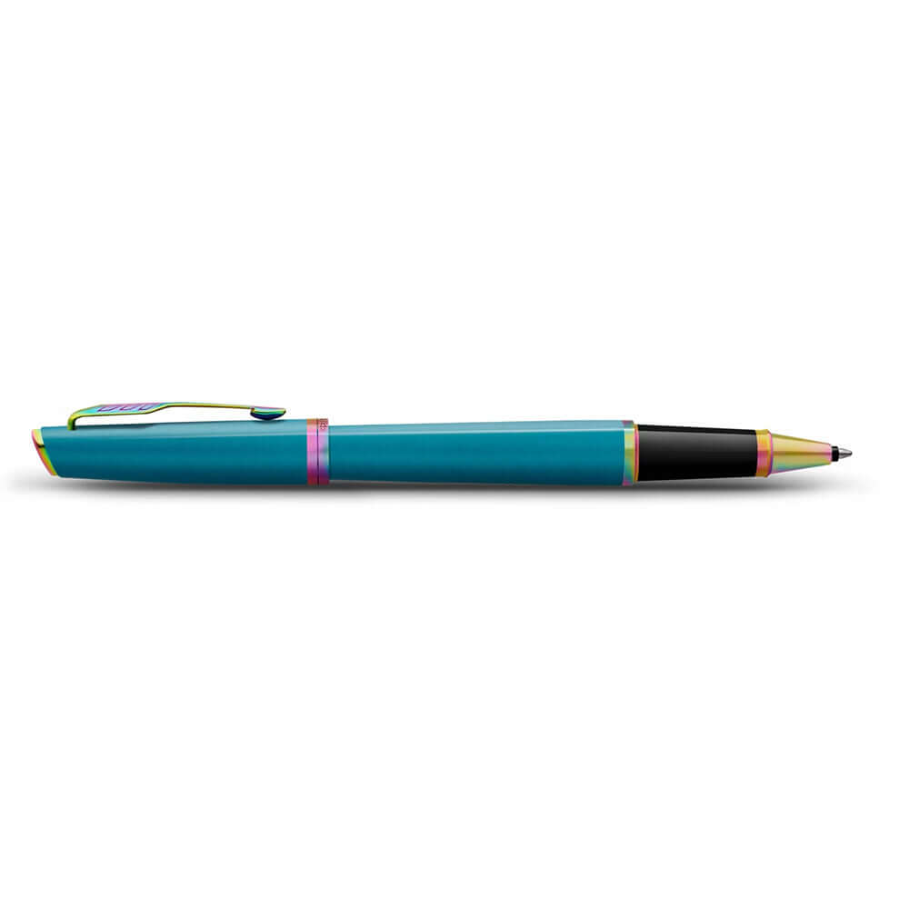 Parker Meridian Rollerball Pen Teal Lacquer with Rainbow Trim
