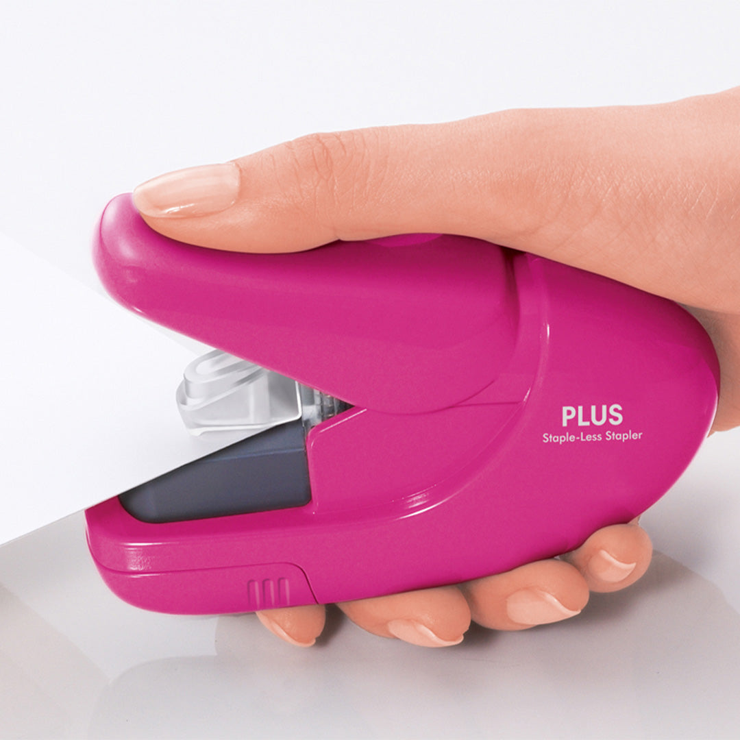 PLUS Staple-Free Hand Stapler Pink