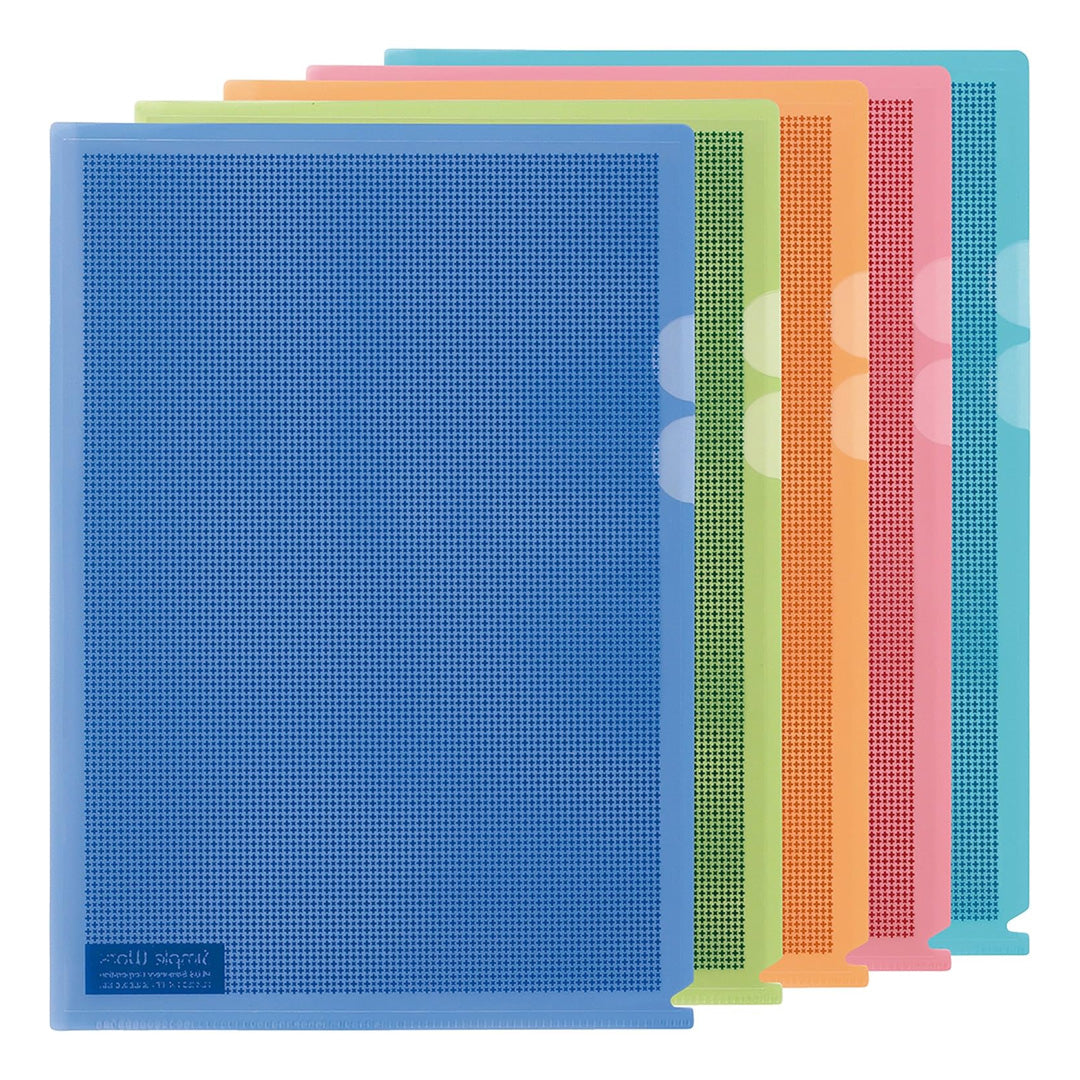 PLUS Camouflage A4 Folder Pack of 5 Assorted Colours