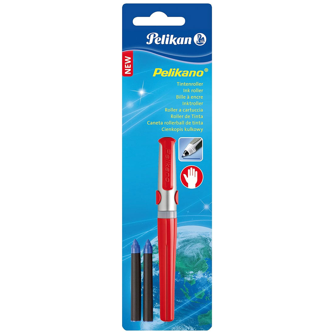 Pelikan Pelikano Rollerball Left Handed with 2 Cartridges Red