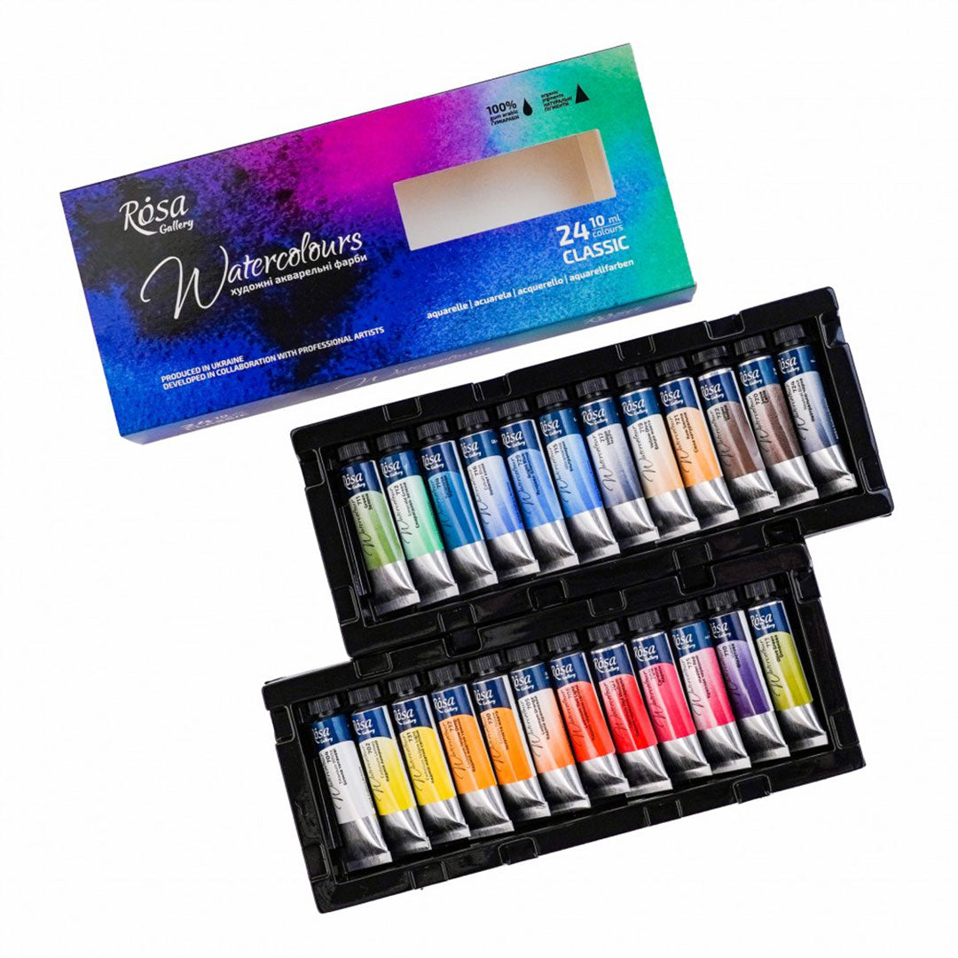 Rosa 10ml Watercolour Tubes Set of 24 Assorted Colours