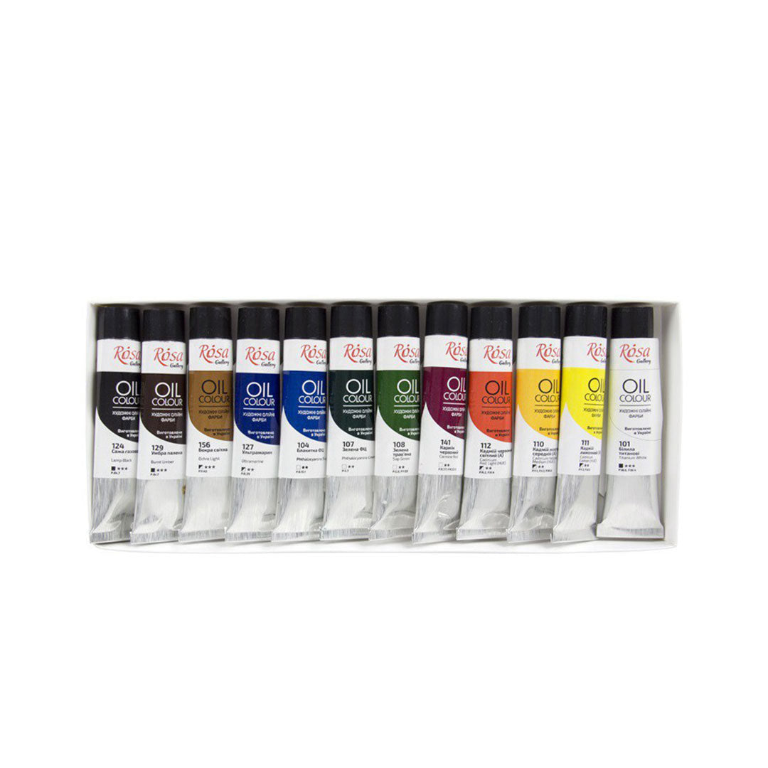 Rosa 20ml Oil Paint Tubes Set of 12 Assorted Colours