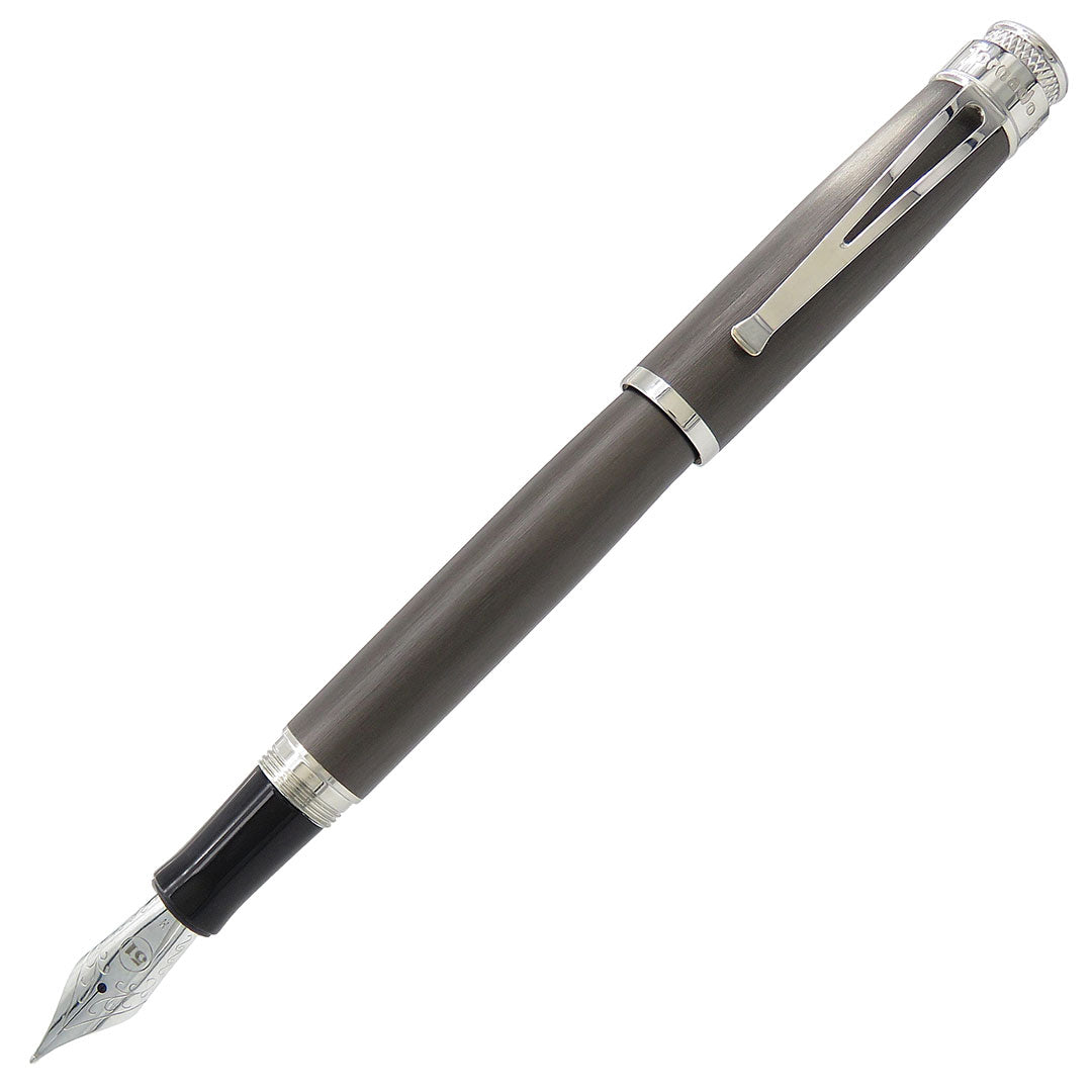 Retro 51 Tornado Black Nickel Platinum Fountain Pen