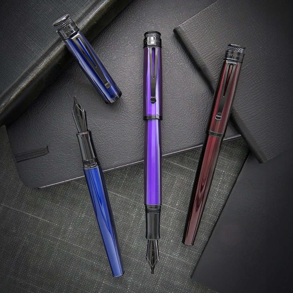 Retro 51 Tornado Stealth Lacquer Fountain Pen Midnight Purple