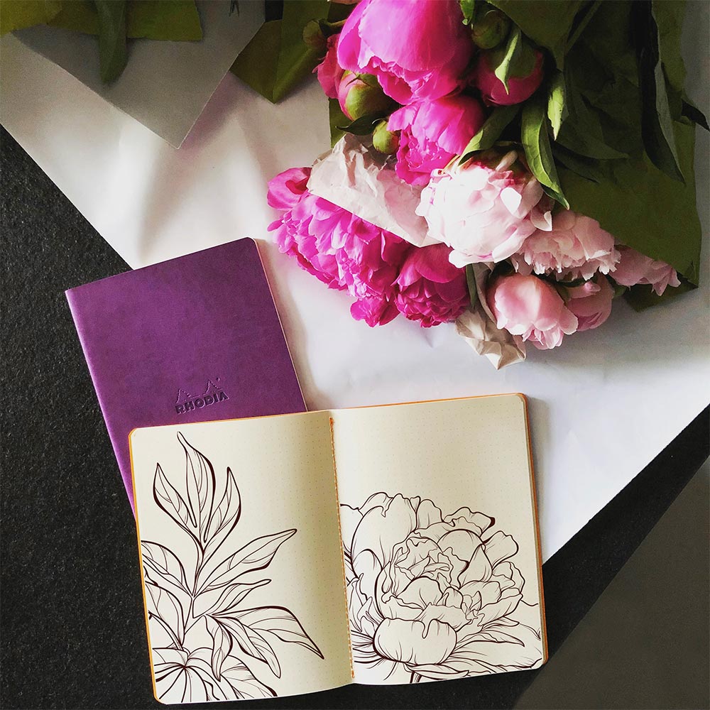 Rhodia Rhodiarama Sewn Spine Notebook Purple A5