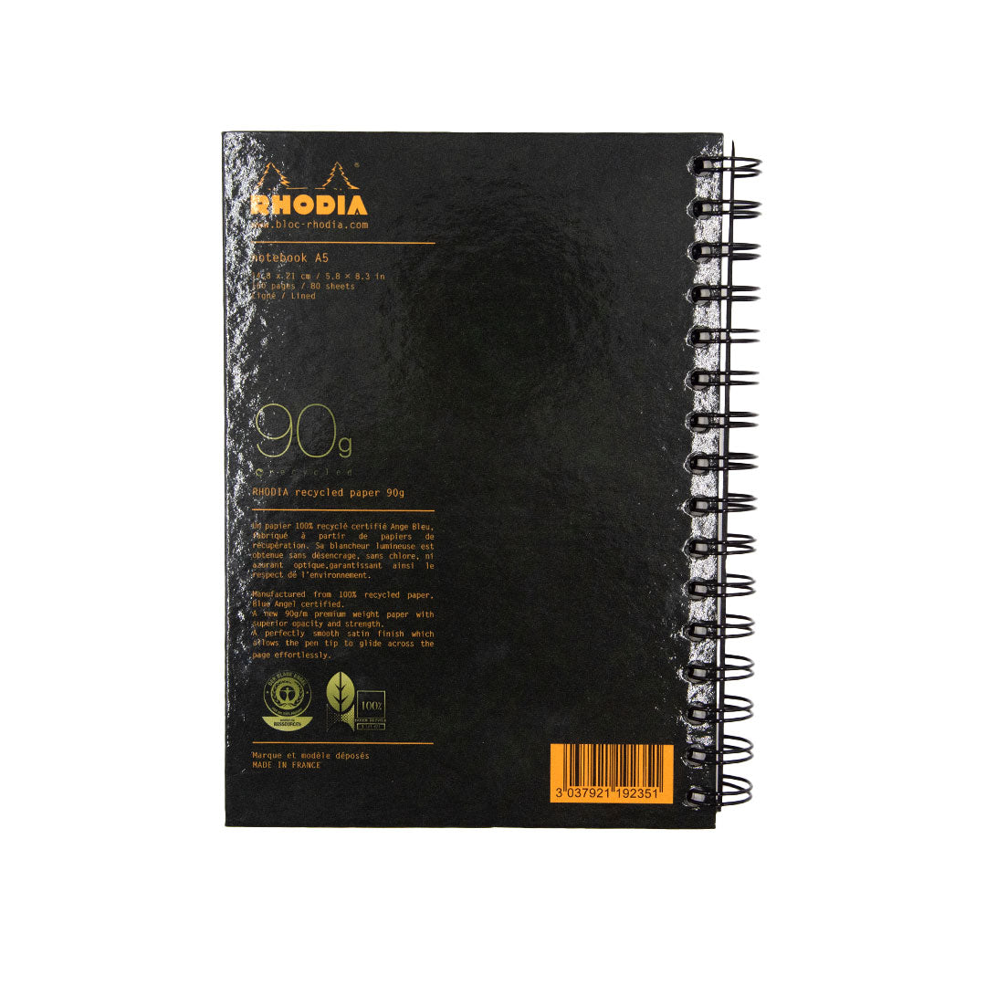 Rhodia Business Book Recycled A5 Hardback Wirebound Black