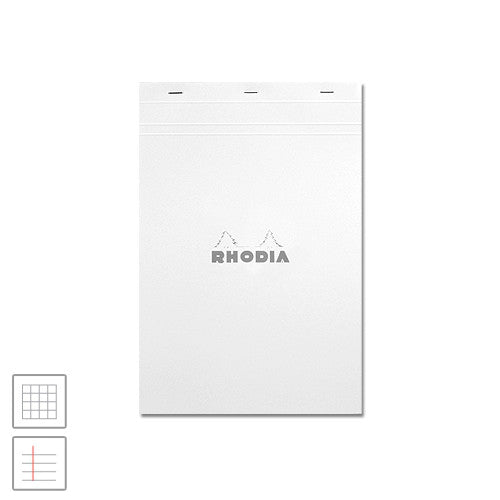 Rhodia Ice White Head-Stapled Notepad No.18 A4 (210 x 297)