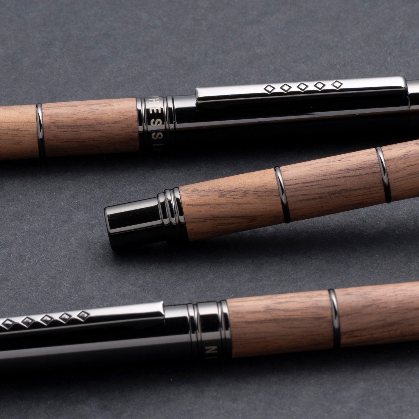 Tom Hessin Revolution Mechanical Pencil Rustic Wood Barrel with Gunmetal Trim