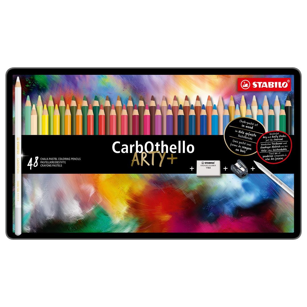 STABILO Carbothello Metal Box Of 48 Assorted Colours Arty 2023 by Stabilo at Cult Pens